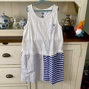 Vineyard Vines Girls White and Blue Striped Dress